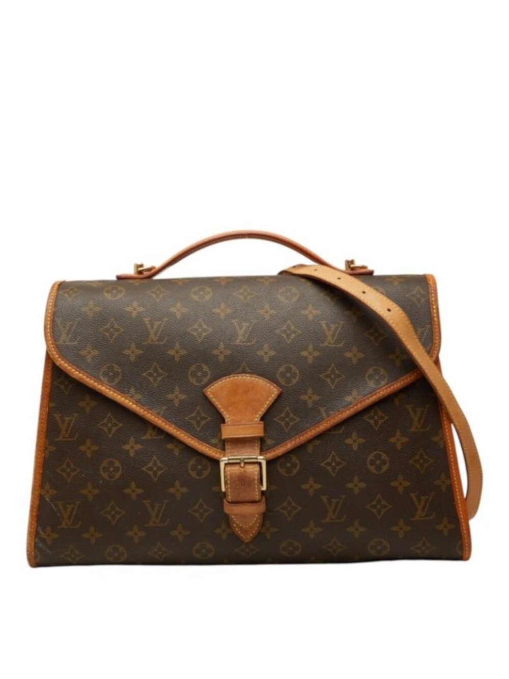 Louis Vuitton Monogram Beverly Business Shoulder Bag Brown Leather